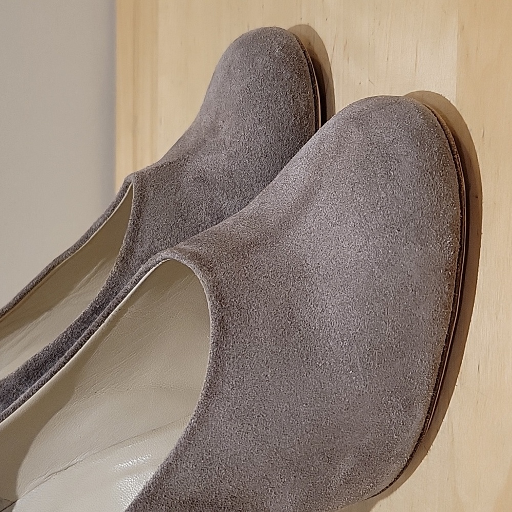 Chloe Taupe Suede Leather Heels - Picture 10 of 15